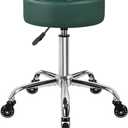 KKTONER Fashion Nine-Grid Salon Stool with Wheels 4.3-inch Thick Cushion Height Adjustable Swivel Stool Chair Smooth Gliding for Tattoo Facial Massage Spa (Vintage Green)