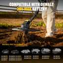 Cordless Tiller Cultivator Compatible with DEWALT 20V MAX Battery(Tool Only), 360RPM Electric Rototiller, 9In Tilling Width and 6.6In Depth, Portable Garden Tiller for Weeding, Gardening