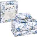 RUVANTI 100% Cotton Full Size Bed Sheets, 3 Pieces, Soft & Breathable Percale Weave Bedding, Deep Pocket 16", Hotel Standard, Crisp Cool Feel, Durable, Perfect Sheet Set Floral, Paislyona