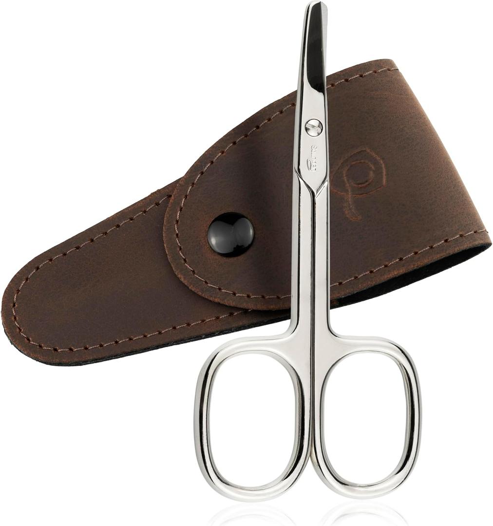marQus Solingen Round-Tip Nail Scissors (curved) Premium German Steel for Safe Manicures & Pedicures, Protective Case Included, Also Great for Babies