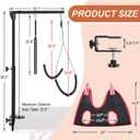 Dog Grooming Arm with Clamp and Grooming Hammock, 36" Height Foldable Dog Grooming Table Arm with No-Sit Holder and Loop Noose, Dog Grooming Stand for Small Medium Dogs at Home or Salon