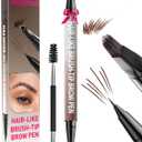 iMethod Eyebrow Pen - Eyebrow Pencil,2-in-1 Eyeliner Dual-Ended Microblading Eyebrow Pencil Long Lasting Waterproof Hair-Like Brow Pencil,with Eyebrow Brush,Eyebrow Pencils for Women,Reddish Brown