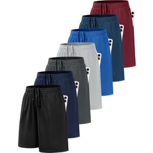 BVNSOZ Boy's Basketball Shorts Youth Boy's Active Athletic Performance Shorts with Pockets Moisture Wicking Shorts for Boys, L