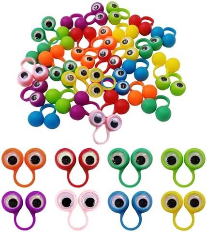 PPXMEEUDC Eye Finger Puppets Googly Eye Finger Puppets Wiggly Eyeball Finger Puppet Rings Eye Finger Toy Kids Party Favor A Pack of 32
