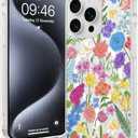 Magnetic for iPhone 15 Pro Case [Compatible with MagSafe] Colorful Floral Flower Pattern Design, Clear Slim Shockproof Protective Phone Cover for Women Girls