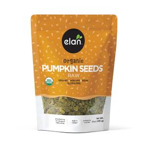 Elan Organic Pumpkin Seeds, 6.5 oz, Unsalted, Unroasted Shelled Kernels, No Shell, Non-GMO, Vegan, Gluten-Free, Kosher, Nutritious Seeds (EXP 01/07/28)