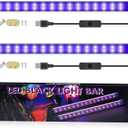 Black Lights for Glow Party, 365 Nm Uv Light, 5v, 10W USB Blacklight Lamp, 2 Pack Mini Portable Black Lights for Bedroom Cabinet and Fish Tank.