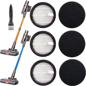 3Pack Acevac11 Hepa Replacement Filters and 3pack Sponge set Compatible with AFNOP Cordless Vacuum Cleaner, Washable and Durable Filters Works with AFNOP Upright Vac.(3.61in*3.61in*0.65in)