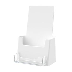 Wenqik Acrylic Brochure Holder with Business Card 4.1 Inch Rack Card Holder Pamphlet Display Stand Organizer for Menu Flyer Magazine Office Booklets (16 Pcs)