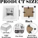 3 x Coffee Decor Art, Fresh Brewed Coffee Sign, Mini Wooden Box Sign, Rustic Tabletop Decors, Shelf Decoration, Cafe Decors, Modern Farmhouse Home Decor for Kitchen Bar, Coffees Lover Decoration