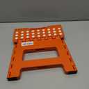 ACSTEP 9 Inch Folding Step Stool 300 LB Capacity Plastic Foldable Step Stools for Kids and Adults, Folding Stool Suitable for Kitchen, Stepping Stool with Handle Orange Small Step Stool 1PC