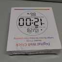 Digital Wall Clock with Large LED Display, Date, Temperature, Auto-Brightness | Small [PLUG-IN] Clock | Modern Electric Wall Clock for Bedroom, Classroom, Living Room, Home, Office, Farmhouse  White