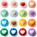 SUNURS 16/9-Piece Glossy Cute Macaron Love Heart Magnet Set - for Whiteboard, Locker, Kitchen & Office, Colorful Strong Decorative Magnetic Decals (Multi-Color, Multi-Pack)