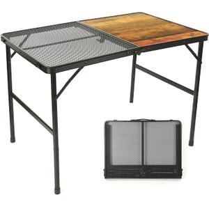 ROCK CLOUD Portable Camping Table Ultralight Aluminum Folding Grill Table Small Camp Table for Beach Hiking Backpacking Outdoor Picnic RV BBQ (2 Heights Adjustable, 35x24 in)
