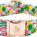 Elegant little tail Dog Collar, Green Clover Pet Collar Dog Collar, St Patrick's Dog Collar, Holiday Pet Collar Cute Puppy Collar Adjustable Pet Dog Collars for Small Dogs