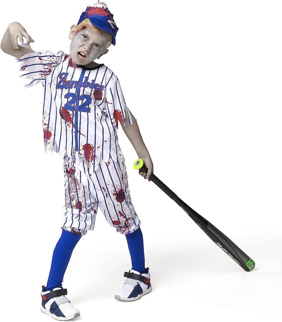 Spooktacular Creations Zombie Baseball Player Costumes for Boys, Halloween Costume for Kid, Zombie Football Player Outfit (X-Large)