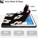 Case for iPad 6th/ 5th Generation 9.7 inch (2018/2017), iPad Air 2 & 1 (2014/2013), Protective Case with Pencil Holder, Auto Wake/Sleep Cover for iPad 6th Gen, Black Flowers