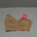 Low Back Bra for Women Wirefree Seamless Bra Backless Multiway Straps Convertible Halter Bra with Padded Removeable (Medium, Tan)