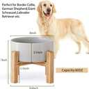 Petygooing Grey Elevated/Raised Ceramic Dog Bowl for Medium and Large Breeds, Dog Food Water Dish with Stand,Pet Feeding Bowl with Anti Slip Rubber Large Dogs(1800ml 7.6 Cups)