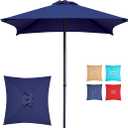 Trenovo 4.9ft Mini Square Patio Umbrella - UV 50+ Waterproof & Easy Setup | Outdoor Table Umbrella for Deck, Balcony, Garden, Lawn, Backyard, Market (Navy Blue)