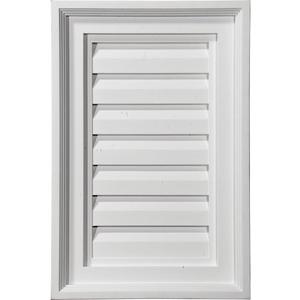 Ekena Millwork 15"W x 20"H Rectangle Urethane Gable Vent Louver, Functional, 15-in. W x 20-in. H