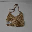 Straw Hobo Beach Bag for Women, Woven Tote Bag Summer Crochet Shoulder Bag,Vintage Foldable Handbag for Travel (Adjustable, Khaki)