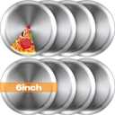 Thenshop 8 Pieces 6 Inch Pizza Pans Bulk Stainless Steel Sets Round Bakeware Pizza Trays for Oven Kitchen Baking Home Restaurant Safe Sturdy Reusable Easy Clean (Matte Silver)