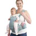 Baby Carrier with Hip Seat for Newborn to Toddler, 6-in-1 Ergonomic Infant Carrier for 0-36 Month Baby, All Positions Soft Breathable Mesh Wrap Carrier with Waist Stool, Easily Adjustable Baby Holder (Green)
