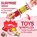 10 Pack Christmas No-Snap Party Table Favors, Christmas Table Favor with Party Hat, Joke & Little Gifts Inside for Kids and Adults, Xmas Table Decorations Seasonal Holiday Dinner Traditions Supplies