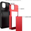 Nvollnoe for iPhone 14 Case with Card Holder Heavy Duty Protective Dual Layer Shockproof Hidden Card Slot Slim Wallet Case for iPhone 14 for Women&Men(Red)
