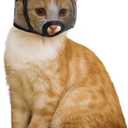 Cat Muzzle for Grooming Nail Trimming with Soft Mesh Covered, Prevent Biting Chewing(M,Black)