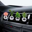 Kohlrabi 6 Pcs Upgraded Car Succulent Air Fresheners Clips, Air Vent Clips, Disco Ball Car Accessory Interior Decor for Men Women Teens (1 Count (Pack of 6))
