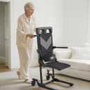 VOCIC Movable Electric Chair Lift with 4 Wheels, Portable Rolling Chair Lift with T-Stabilized Base, Short-Distance Transport, Help Stand from Floor for Seniors, Supports 350 LBS, AX35