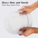 Bestluck 100PCS White Plastic Dinner Plates 10inch, Premium Hard Disposable Plates for Party, Wedding