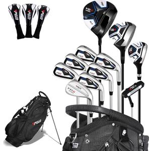 PGM 15 Pieces Men's Complete Golf Club Set for Right Handed Size: Length: Standard Style Name: 15 Pieces - Steel