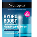 Neutrogena Hydro Boost Night Pressed Serum  with Hyaluronic Acid & Antioxidants, Hydrating Face Moisturizer that Restores & Revitalizes Skin Overnight, for Normal to Extra Dry Skin, 1.7 oz
