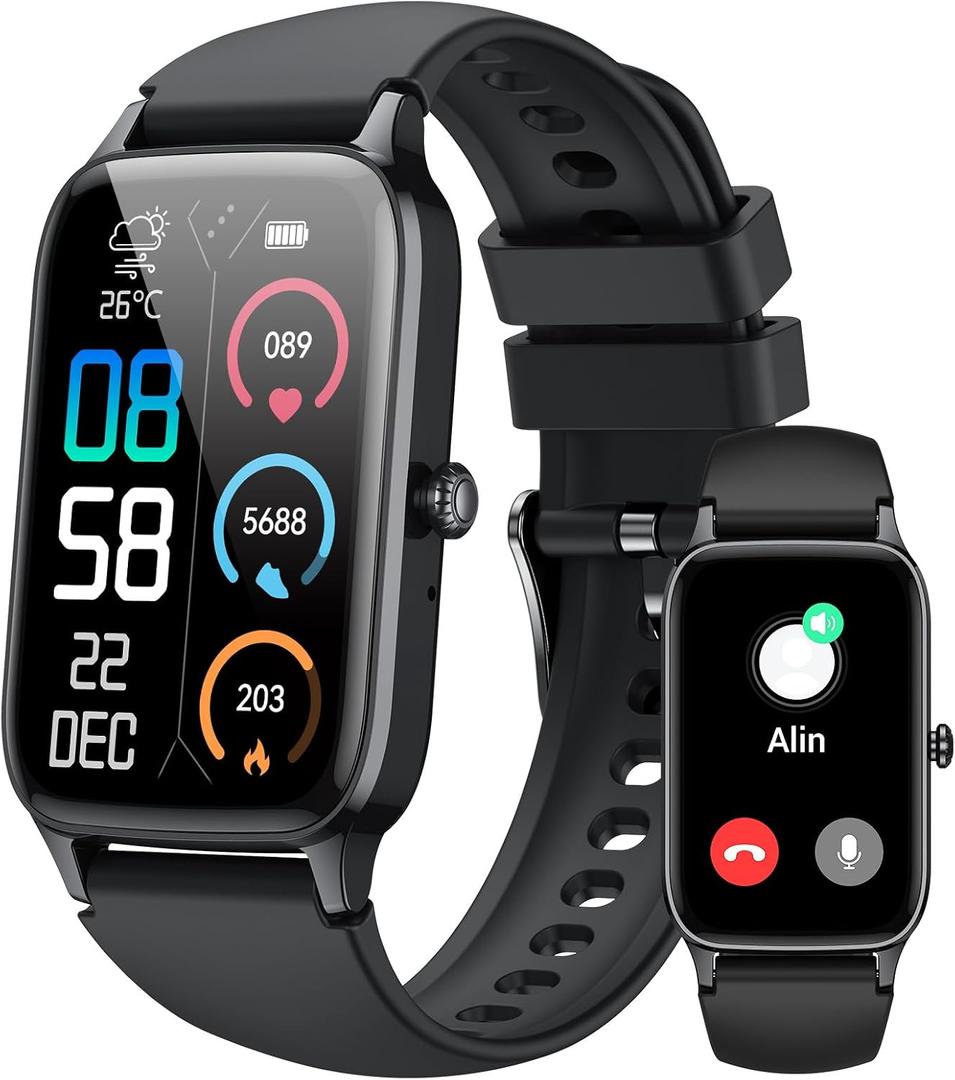 Jugeman Smart Watch for Men Women, 1.57" Smartwatch (Answer/Make Call), 2026 New Fitness Tracker with 110+Sport Modes, Heart Rate/Sleep Monitor, IP68 Waterproof, Smartwatches for Android iOS Black