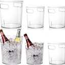 Dicunoy 6 Pack Ice Bucket, Acrylic Champagne Wine Chiller Bucket for Parties, Clear Cylinder Flower Vase with Handle for Home, Bar, Beer, Champagne Bottles, 2 and 3 Liter