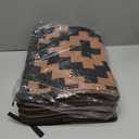 Outdoor Patio Plastic Straw Rug - 5x8 ft Outdoor Camping Rug Waterproof Reversible, Area Carpet Patios Clearance RV, Outside Porch Balcony Deck for Camper, Black & Brown