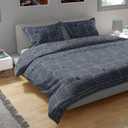 Bless International Handmade Organic Cotton Kantha Quilt Luxury Comforter 3-Pieces Set - Lightweight Block Printed & Stitched - King Size, Indigo Color Bedspread (Includes 1 Quilt and 2 Pillow Shams)