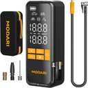 Tire Inflator Portable Air Compressor - 4X Faster 160 PSI Portable Air Pump for Cars - Cordless Tire Inflators with Gauge - Portable Tire Inflator for Car, Pickup, Bike and More (Yellow Black)