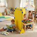 Classroom Dividers for Room Separation, Kids Room Divider Panel | 2 Pack Versatile Dividers for Home Dorm Studio Office and Kids & Learning Spaces（Yellow）