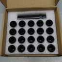 20pcs Black 12x1.5 Lug Nuts, GAsupply Closed End Acorn Spline Tuner Lug Nuts 1.38" 35mm Tall Conical/Cone Seat for Aftermarket Wheels, Pack of 20+1 Socket Key