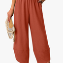Lepunuo Womens Baggy Wide Leg Pants Summer High Waisted Palazzo Pants Beach Vacation 2026 Casual Trousers with Pockets, M