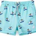 3 x SURF CUZ Boys Swim Trunks Toddler Swim Shorts UPF 50+ Bathing Suit for Boy Swimsuit Quick Dry Mesh Beach Boardshorts Swimwear (10-12 Years, Skateboard Dog)