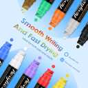 Acrylic Paint Markers, 10 Jumbo Colored Markers, 15mm Jumbo Felt Tip, Waterproof and Permanent Ink Paint Pens for Rock Painting, Stone, Ceramic, Glass, Wood, Canvas, Outdoor Paintings,Signs