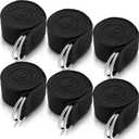 6 Pcs Yoga Strap for Stretching 8 Ft Yoga Exercise Adjustable Straps Bands with Safe Adjustable D Ring Buckle for Pilates Gym Workouts Fitness Improves Sitting Posture (Black)