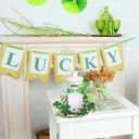 Winlyn 4 Pcs St. Patrick's Candle Ring Lucky Shamrock Candle Wreath Rings Green Clover and Berry Wreaths 9.5" for Spring Irish St. Patrick's Day Wedding Kitchen Cabinet Wall Window Front Door Decor