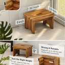 Wooden Step Stool, 9'' One Step Stool for Adults, Wooden Beside Step with 550 Lbs Load Capacity, Heavy Duty/Portable/Nonslip/Durable Construction Safe Step for Bedroom/Kitchen (Warm Acacia)