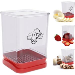 Tewodila Fruit Slicer Cup, Speed Cutter for Strawberry Banana Grape Egg, Stainless Steel Vegetable Cutting Kitchen Gadget, Kitchen Portable Slicing Tool (1 pcs)